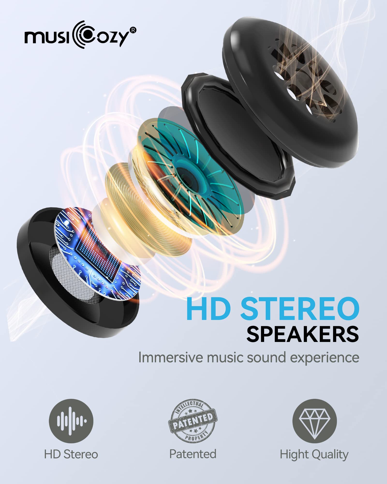 MUSICOZY Sleep Headphones Breathable Bluetooth 5.4 Headband 3D Sleeping Headphones, Wireless Eye Mask Sleep Earbuds for Side Sleeper Office Air Travel Cool Tech Gadgets Unique Gifts (Matte Black) - Available at All In One Marketplace Canada