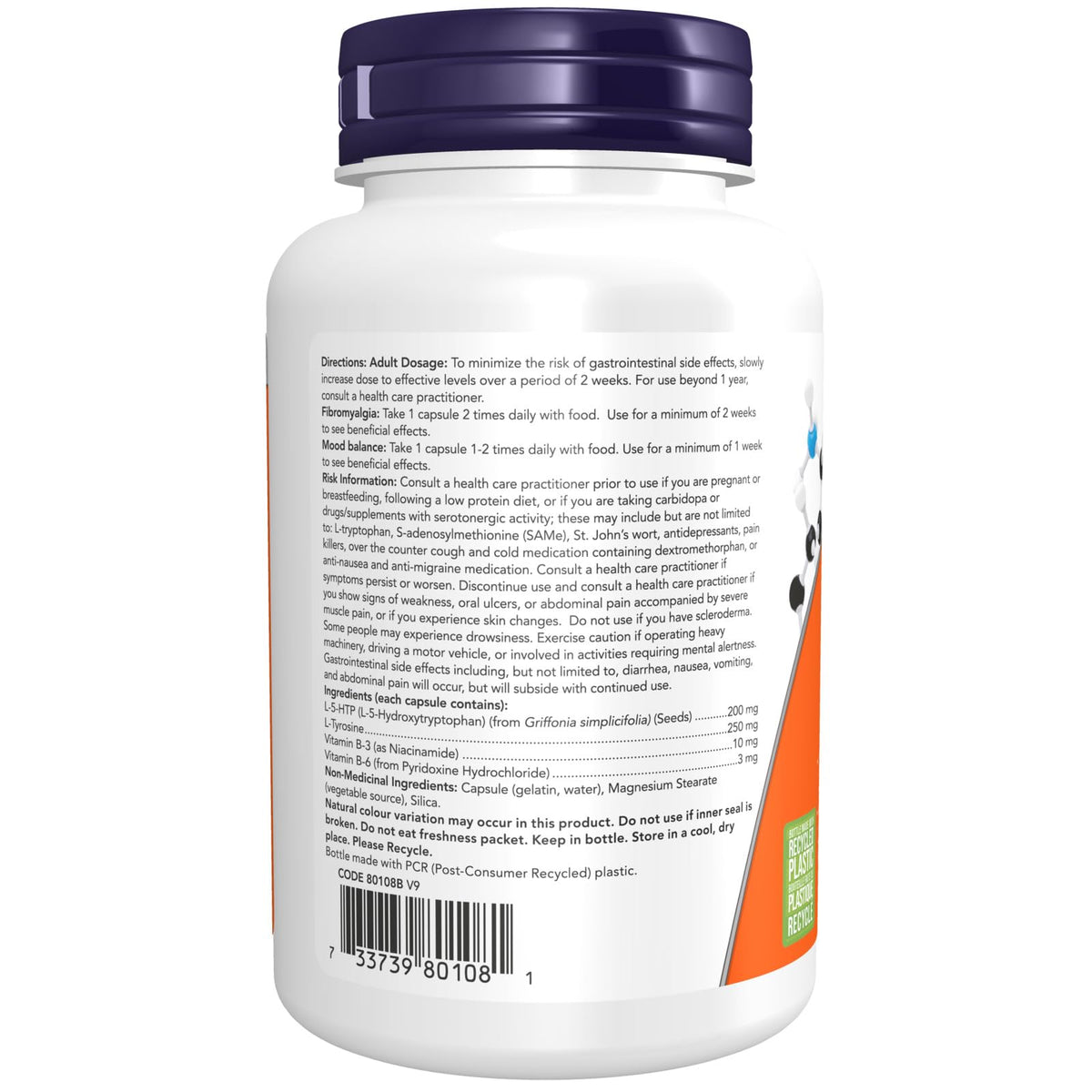 NOW Supplements, 5-HTP (5-hydroxytryptophan) 200 mg, Double Strength, Neurotransmitter Support, 60 Veg Capsules