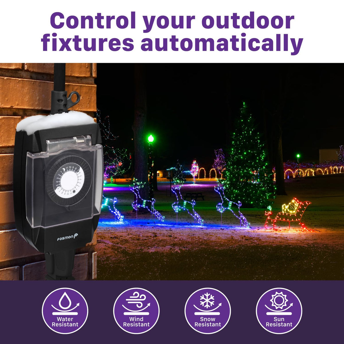 Fosmon Outdoor Timer Outlet Waterproof Outdoor Pool Pump Timer Light Timer 🍁 All In One Marketplace Canada