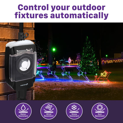 Fosmon Outdoor Timer Outlet Waterproof Outdoor Pool Pump Timer Light Timer 🍁 All In One Marketplace Canada