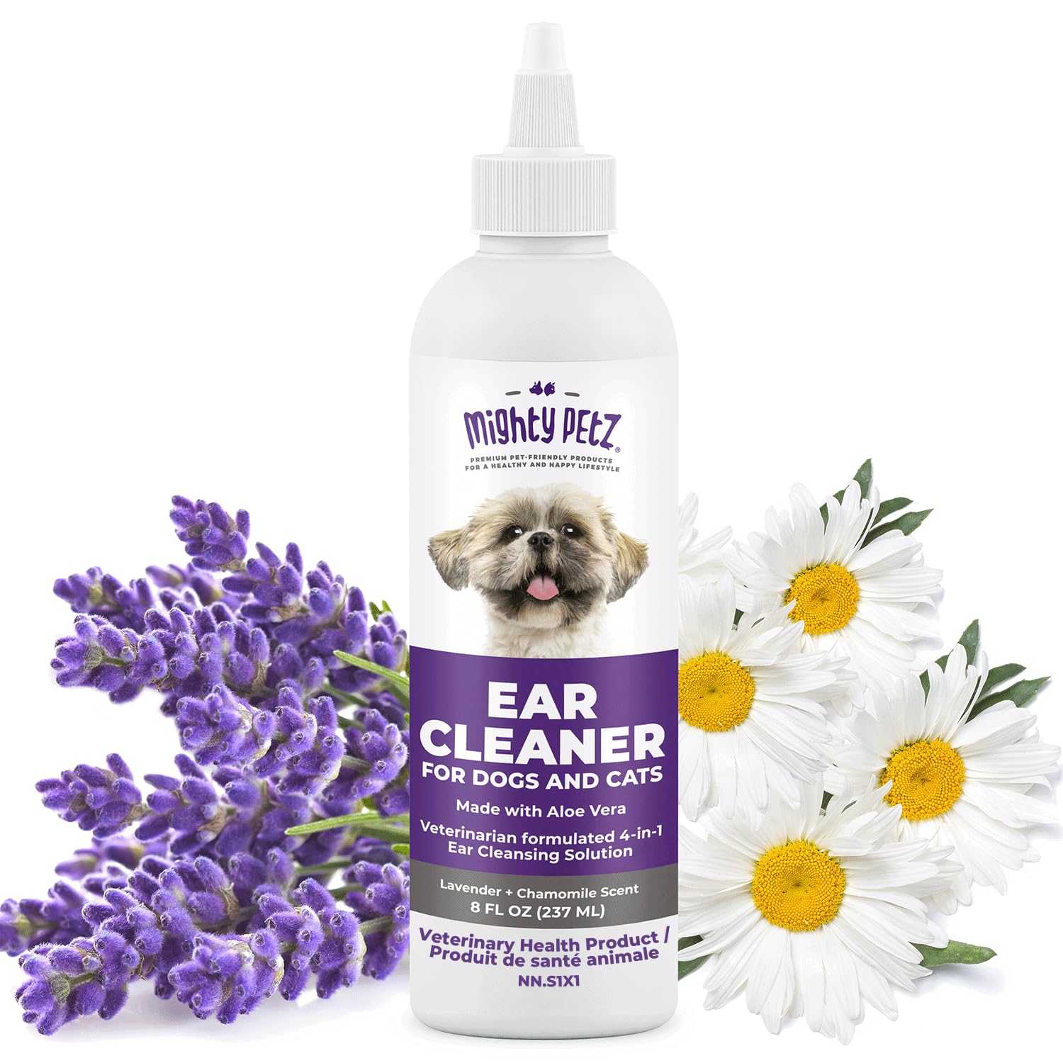 Mighty Petz Dog Ear Cleaner – Gentle Pet Ear Wash for Routine Ear Hygiene for Dogs and Cats, 8 oz Mighty Petz