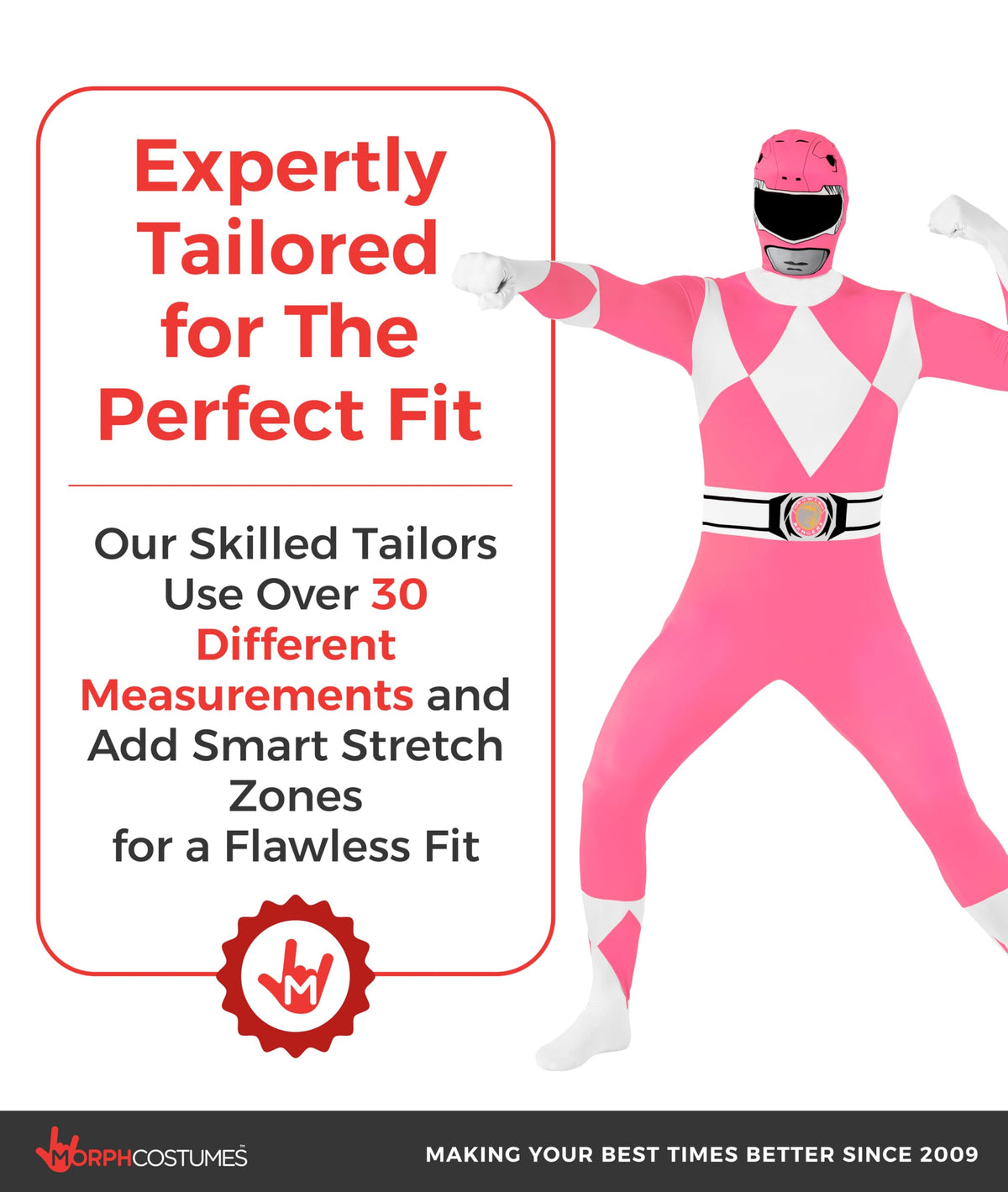 Morphsuits Men's Power Rangers Morphsuit, Pink, X-Large