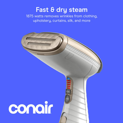 Conair Turbo Extreme Steam Hand Held Fabric Steamer, White/Champagne, One Size Conair
