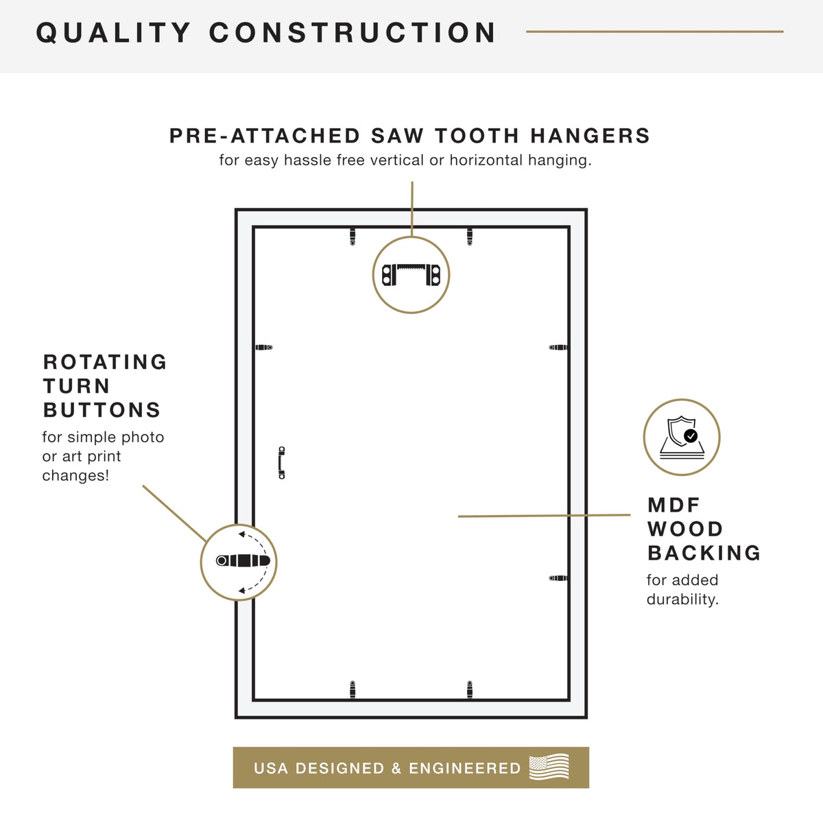 MCS Studio Gallery 19.75x27.5 Poster Frame Black Woodgrain, Vertical & Horizontal Wall Hanging Large Picture Frame for Photos, Posters & Art Prints (1-Pack)