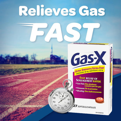 Gas-X Ultra-Strength Softgels for Gas Relief, Bloating, and Pressure, 180mg Simethicone, 45 Count