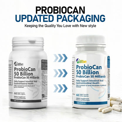 Allbe Probiotics for Men & Womens - 50 Billion CFU with 11 Strains, Lactobacillus, Acidophilus and L. Gasseri - Support Gut Health, Digestion, Weight Management and Bloating Relief - 60 Vegan Capsules, 1 Per Day - Available at All In One Marketplace Canada