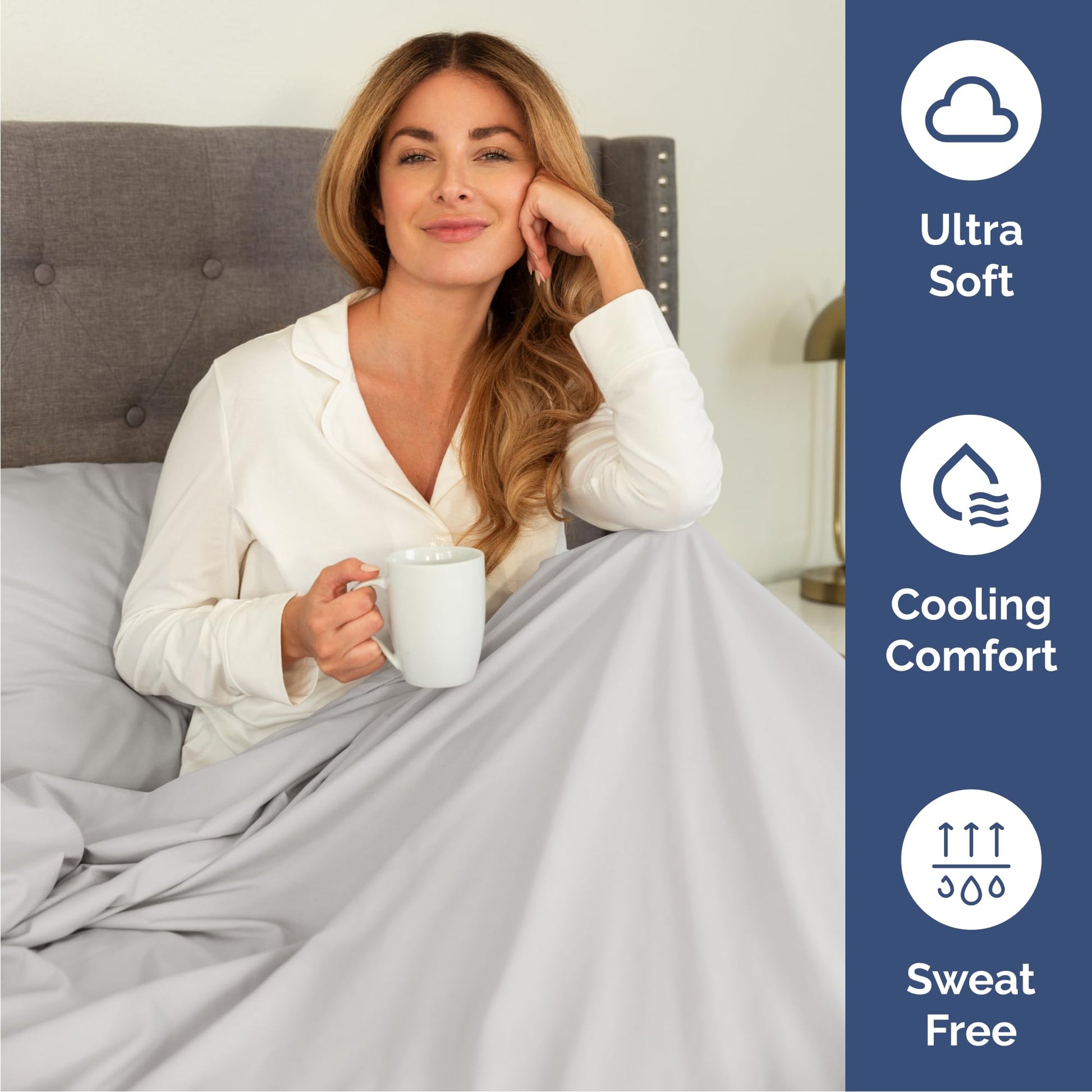 Queen Size 4 Piece Sheet Set - Comfy Breathable & Cooling Sheets - Hotel Luxury Bed Sheets for Women & Men - Deep Pockets, Easy-Fit, Soft & Wrinkle Free Sheets - French Grey Oeko-Tex Bed Sheet Set