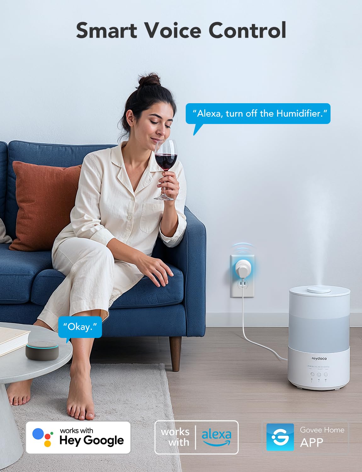 Govee Smart Plug, WiFi Plugs Work with Alexa & Google Assistant, Smart Outlet with Timer & Group Controller, WiFi Outlet for Home, No Hub Required, ETL & FCC Certified, WiFi Bluetooth Connect, 4 Pack