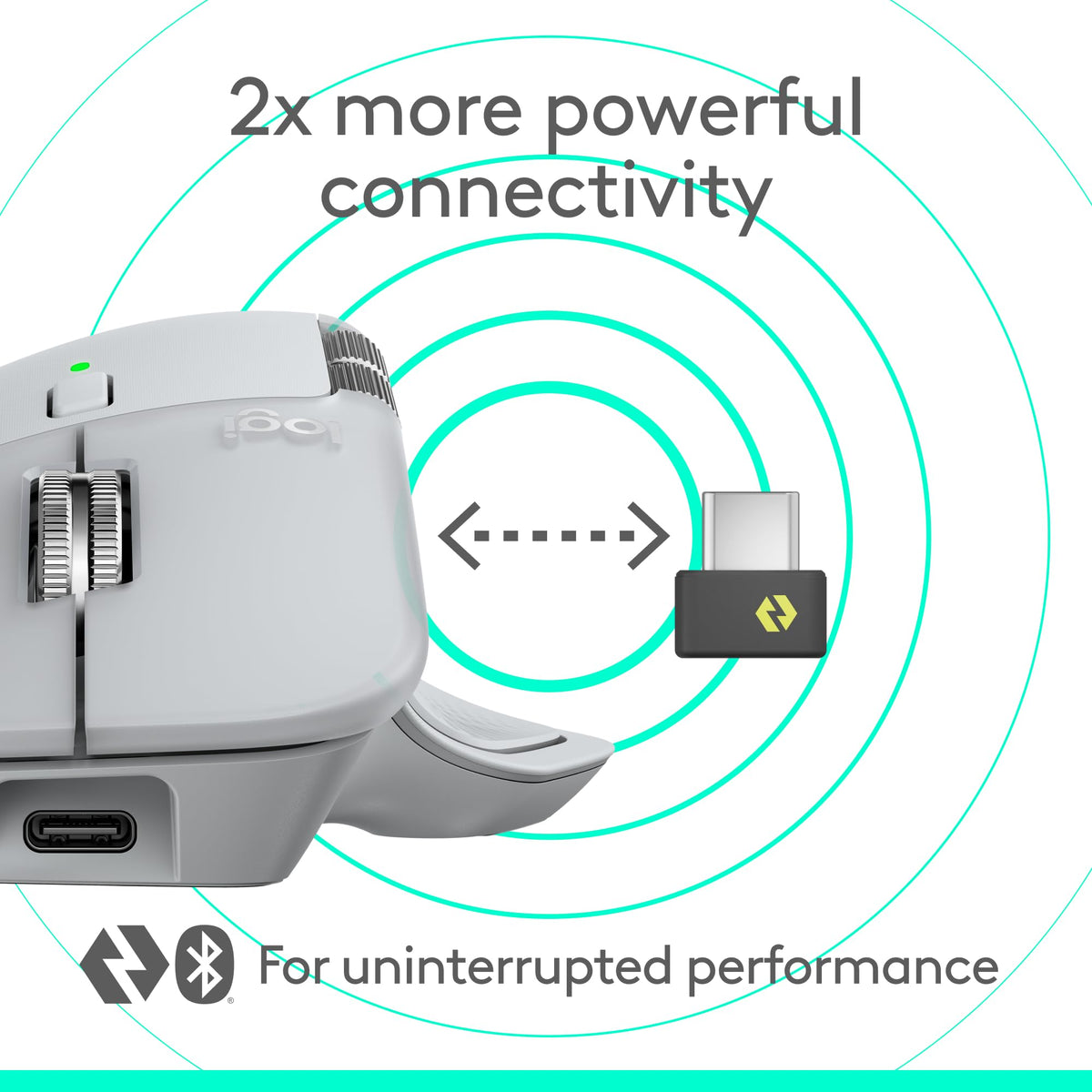 Logitech MX Master 4, Ergonomic Wireless Mouse with Advanced Performance Haptic Feedback, Ultra-Fast Scrolling, USB-C Charging, Bluetooth, Windows, MacOS - Pale Grey