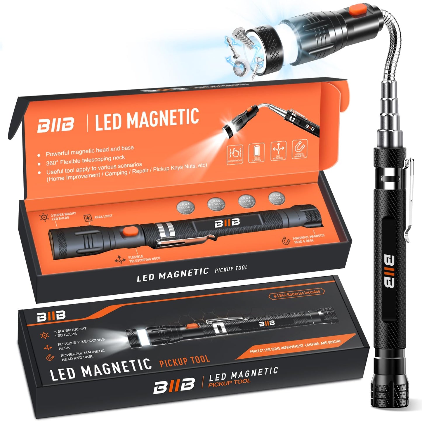 BlIB Gifts for Men, LED Magnetic Pickup Tools Birthday Gifts for Men, Mens Gifts for Him Dad Husband Grandpa, Useful Stocking Stuffers for Adults, Dad Gifts for Mens Who Have Everything, Cool Gadgets - Available at All In One Marketplace Canada