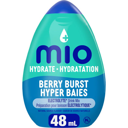 Mio Hydrate Berry Burst Electrolyte Drink Mix, 48 mL Bottle (Pack of 12)