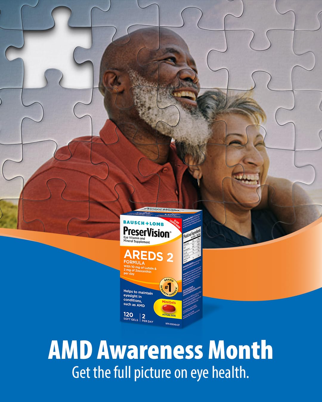 PreserVision AREDS 2 Eye Vitamin & Mineral Supplement, Contains Lutein, Vitamin C, Zeaxanthin, Zinc, Vitamin E, Eye Health Supplements for Adults, 120 Mini Soft Gels (packaging may vary)