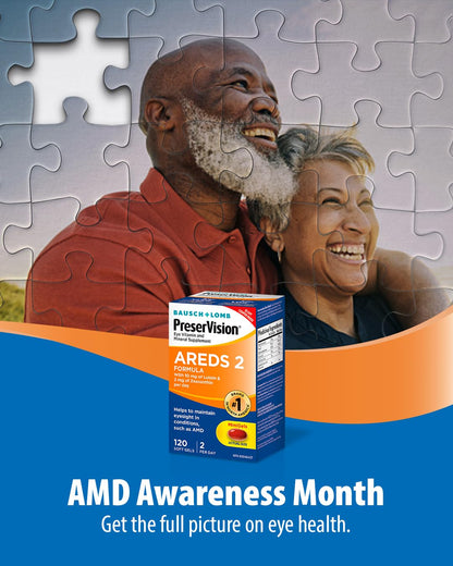 PreserVision AREDS 2 Eye Vitamin & Mineral Supplement, Contains Lutein, Vitamin C, Zeaxanthin, Zinc, Vitamin E, Eye Health Supplements for Adults, 120 Mini Soft Gels (packaging may vary)