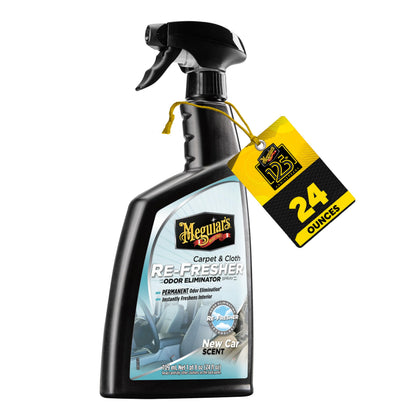 Meguiar’s Carpet & Cloth Re-Fresher Odor Eliminator Spray - Interior Fabric Odor Eliminator - Permanently Eliminates Odors & Freshens Fabrics in your Car, Easy to Use Trigger Spray, 24 Oz Meguiar's