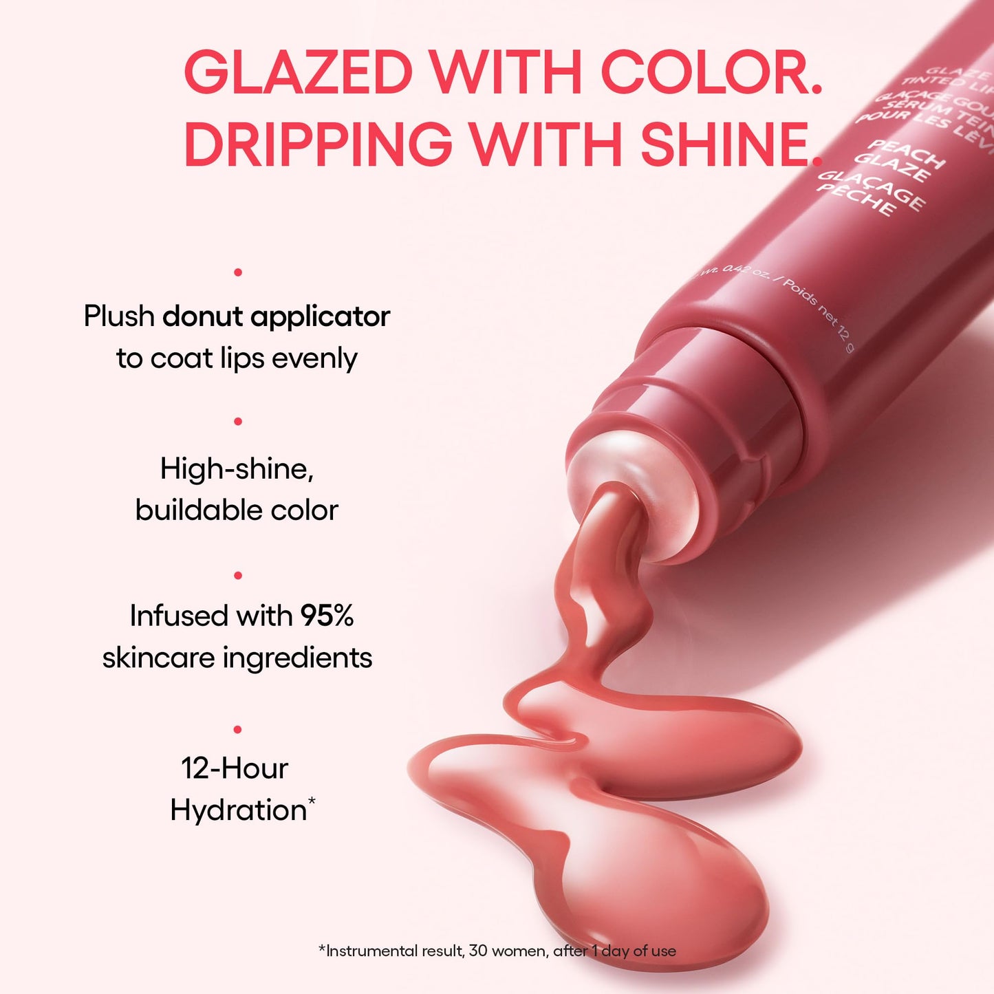 LANEIGE Glaze Craze Tinted Lip Serum for Hydrating, Glossy, Nourished Lips with Plumping Polypeptides, Peach Glaze