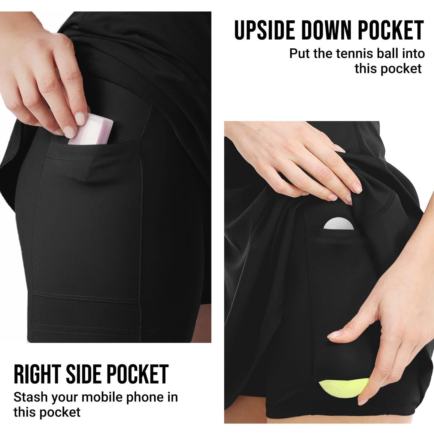 Womens Workout Tennis Dress with Built in Shorts and Bra Athletic Golf Activewear for Exercise, Black, Medium JAFINSY