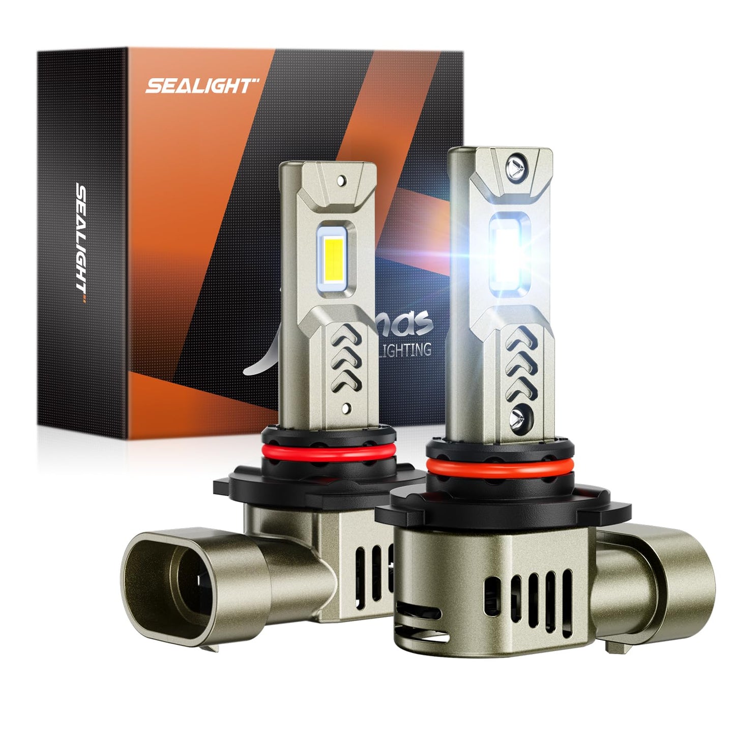 SEALIGHT 2026 Brightest 9005 HB3 LED Headlight Bulbs, 80,000LM 1200% Brighter, 6500K Cool White, 1:1 Halogen Size Wireless, 3 Min Plug and Play Halogen Replacement Conversion Kit, Pack of 2