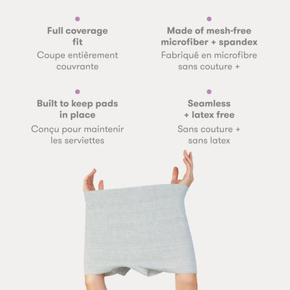 Frida Mom Women's Postpartum Underwear, Disposable Boyshort Underwear, Seamless with Stretchy Support, Postpartum Essentials, Size Petite (Waist 58–86 cm Stretched), 8 Count, Feminine Care, Grey 🍁 All In One Marketplace Canada