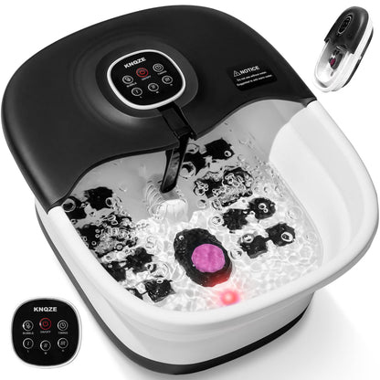 Collapsible Foot Spa Bath with Heat, Remote Control, Temperature Control, Bubbles, Pumice Stone, Red Light, Timer, 16 Massage Roller Pedicure Foot Spa Tub Foot Soaker for Soothe & Relax Tired Feet - Available at All In One Marketplace Canada