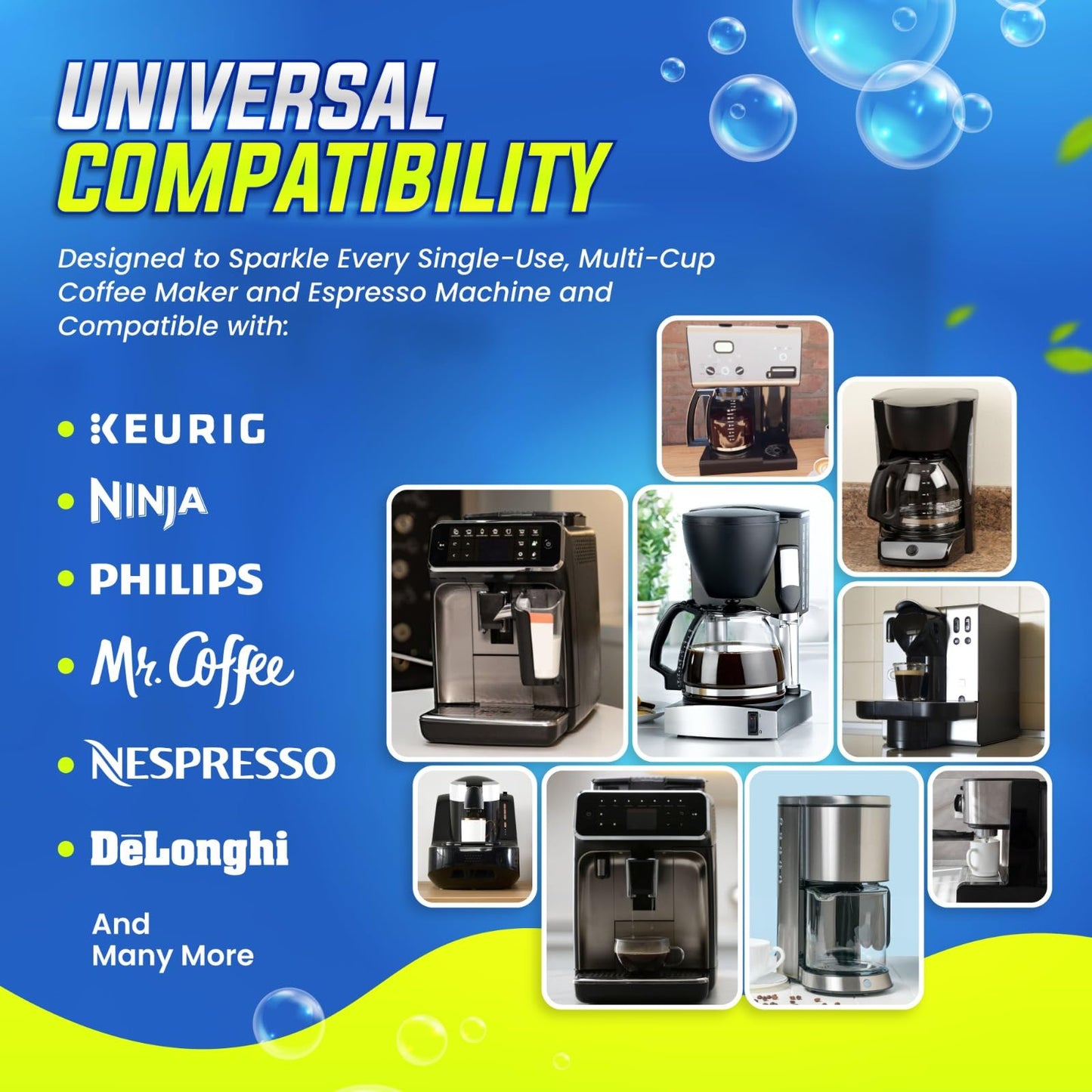 Freshero Coffee Machine Cleaner & Descaler Tablets – 24 Count, Compatible With Keurig, Breville, Ninja, Delonghi, Miele & Espresso Machines, Universal Cleaning Tabs for Coffee Maker Pots (24.0) - Available at All In One Marketplace Canada