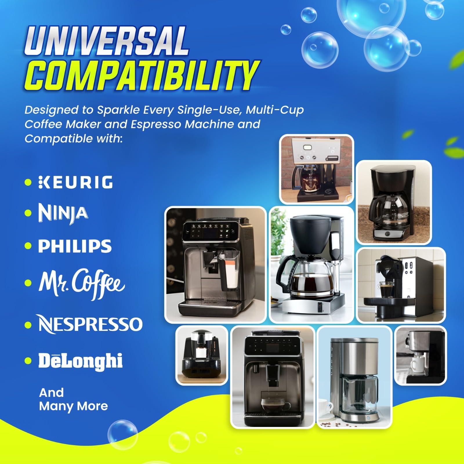 Freshero Coffee Machine Cleaner & Descaler Tablets – 24 Count, Compatible With Keurig, Breville, Ninja, Delonghi, Miele & Espresso Machines, Universal Cleaning Tabs for Coffee Maker Pots (24.0) - Available at All In One Marketplace Canada