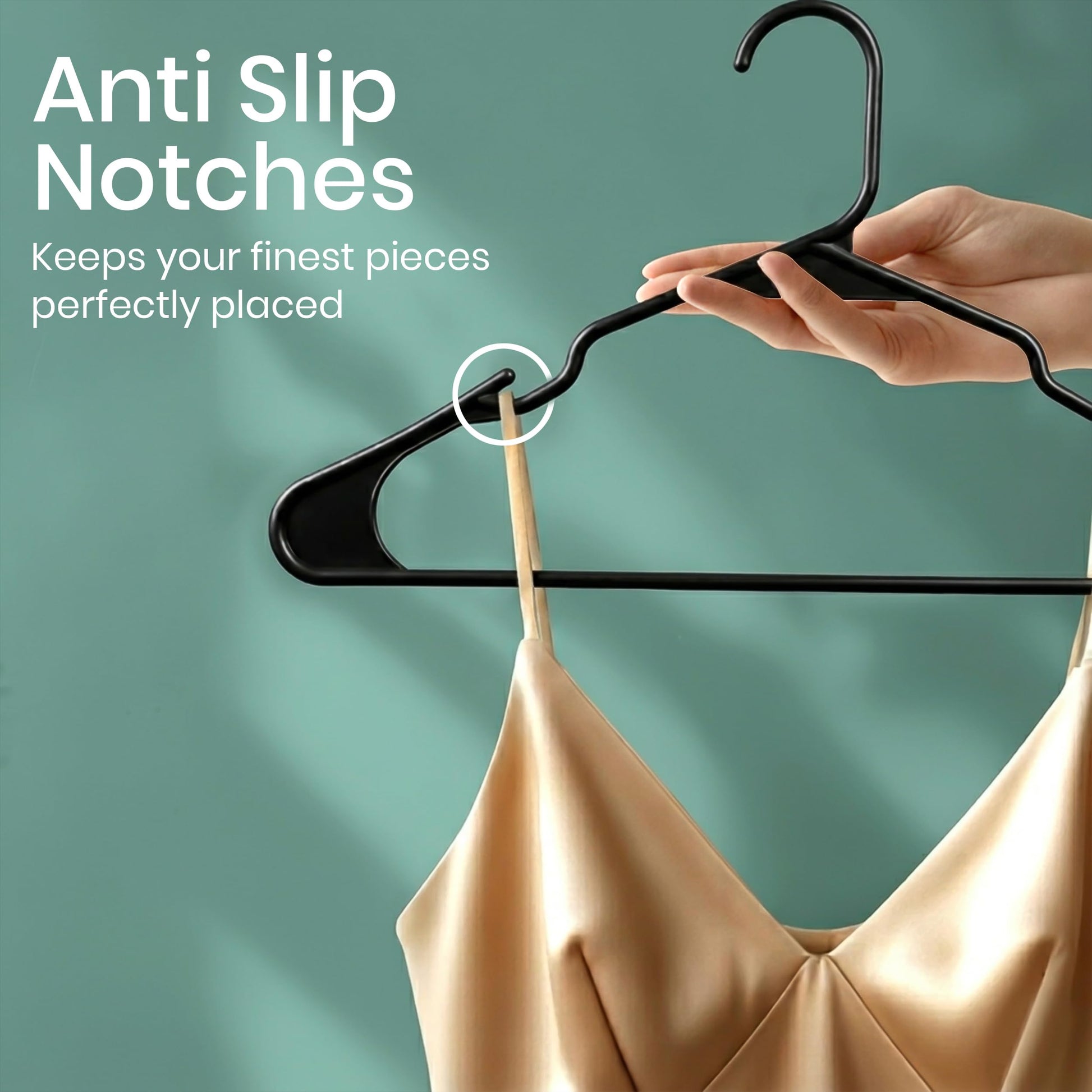 Utopia Home Plastic Hangers, 50 Pack, Clothes Hangers with Shoulder Grooves, Durable Space Saving Coat Hanger for Shirts, Pants, Skirts, Jackets, Blouses, Dresses and Everyday Wardrobe Use (Black)