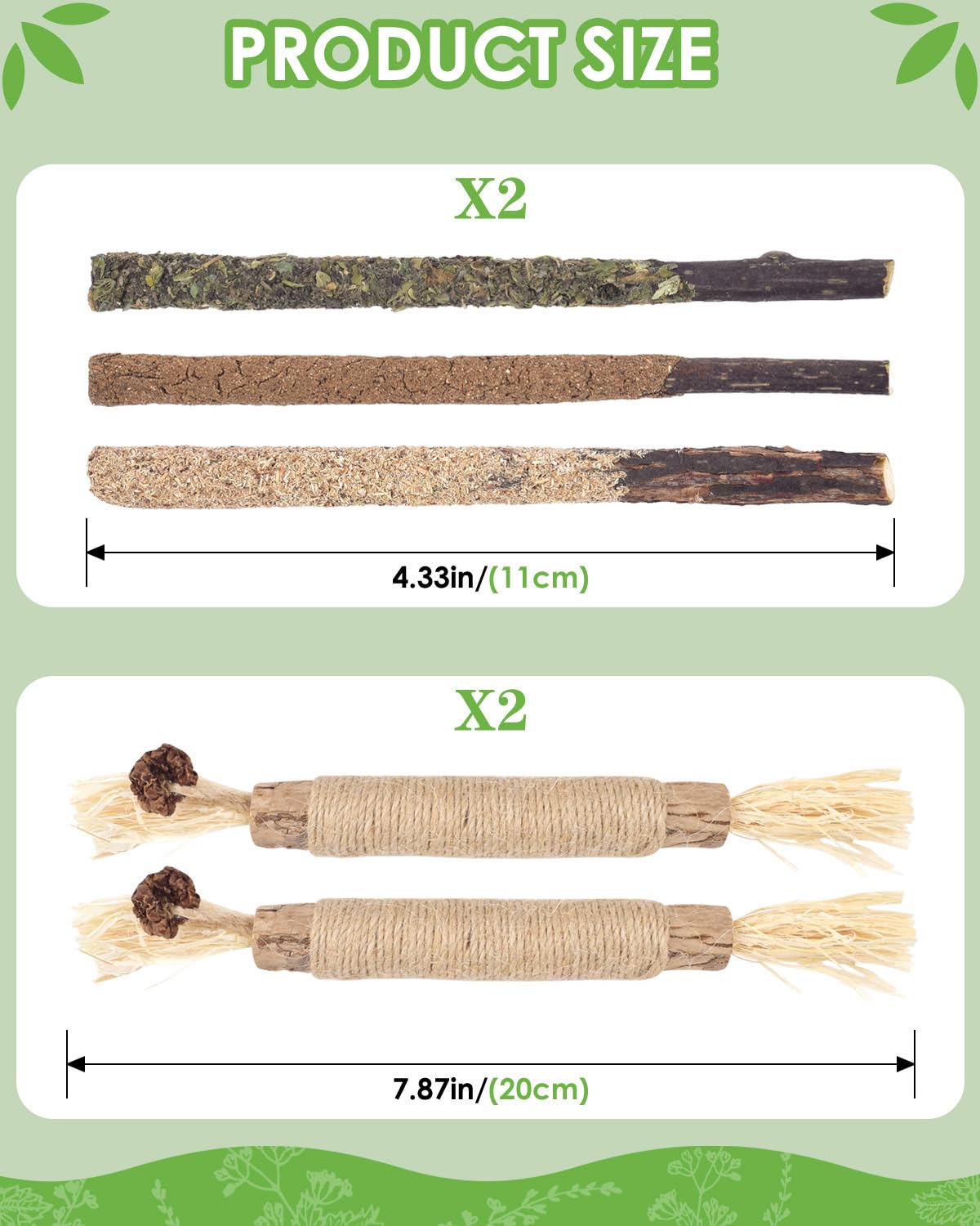 TINDTOP Silvervine Sticks for Cats, 10 Pack Natural Catnip Chew Toys for Kittens Teeth Cleaning, Matatabi Dental Care, Increase Appetite, Calm Cat Anxiety and Stress, Aggressive Chewers Cat Dental Toy