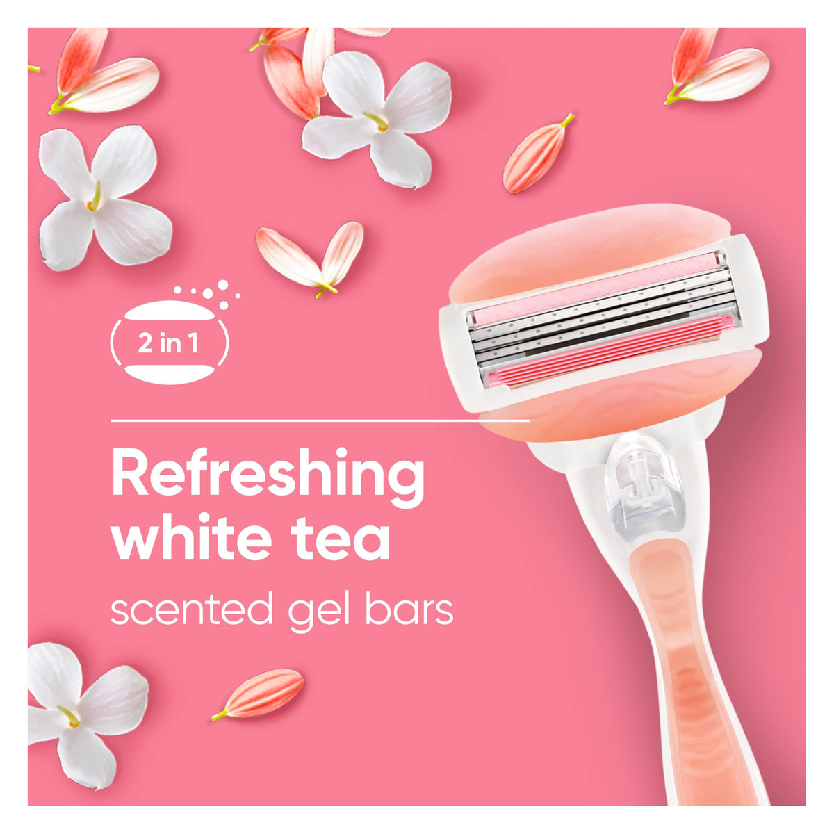 Gillette Venus Comfortglide White Tea Women's Razor - 1 Handle + 4 Refills