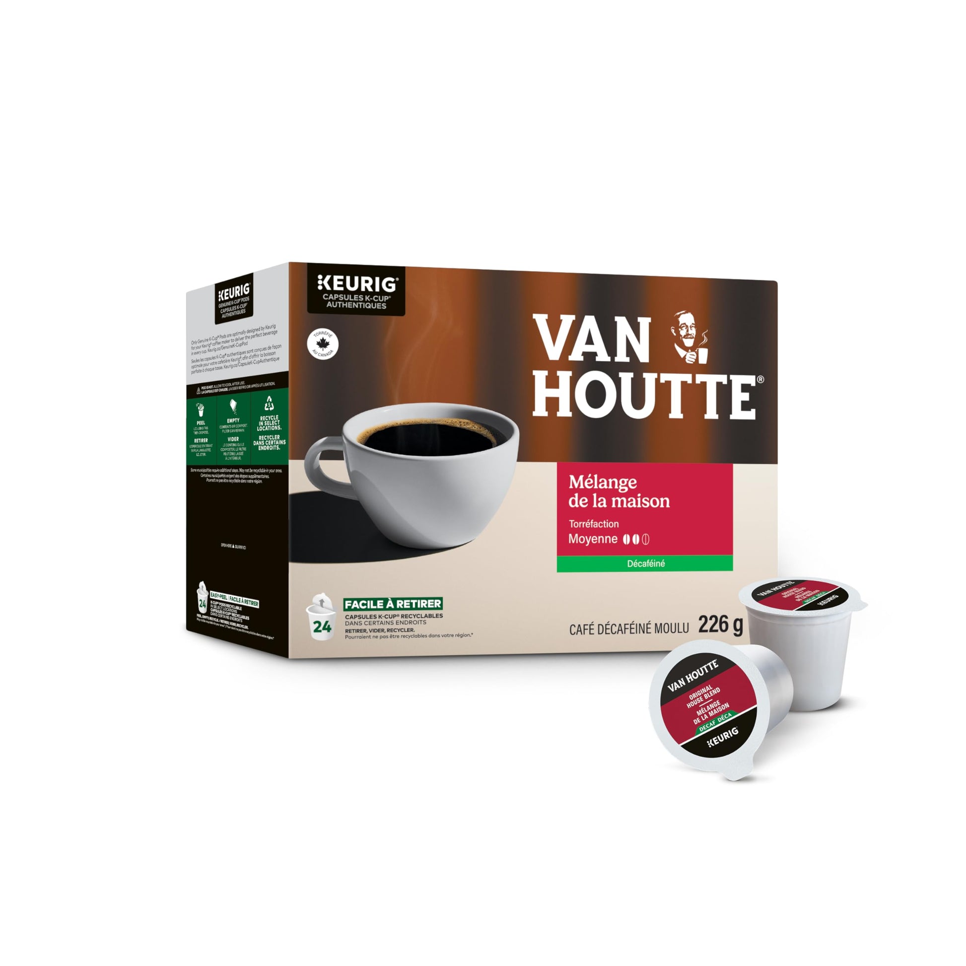 Van Houtte Original House Decaf K-Cup Coffee Pods, 24 Count For Keurig Coffee Makers