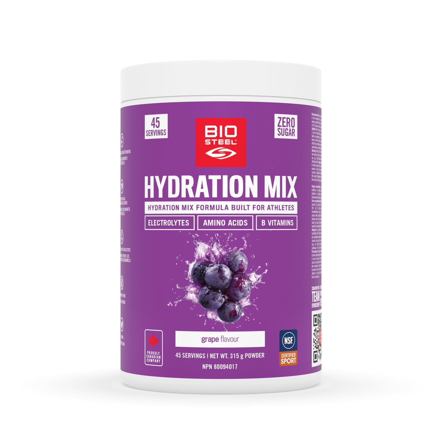 BioSteel Electrolyte Hydration Mix, Grape, 45 Servings BioSteel Sports
