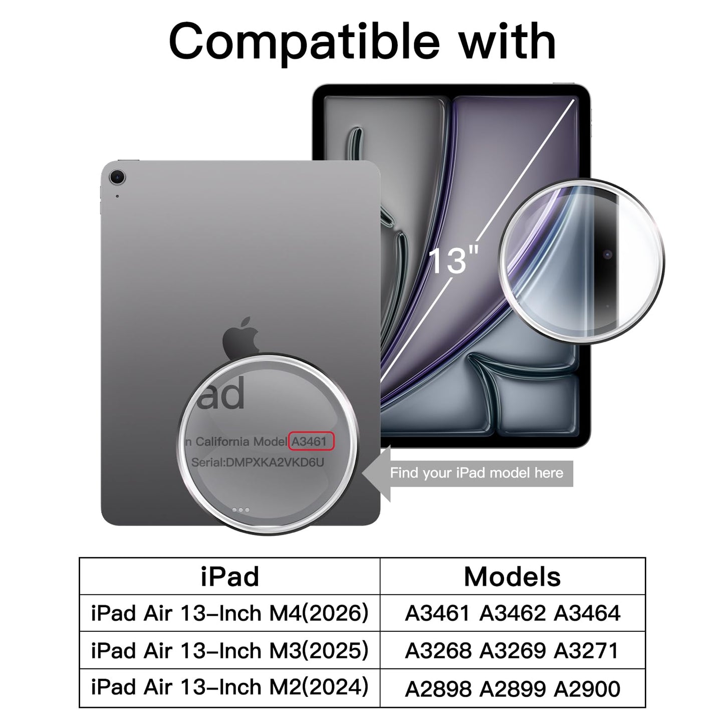 JETech Screen Protector for iPad Air 13-Inch M4/M3/M2 (2026/2025/2024), 9H Tempered Glass Film, HD Clear, 2-Pack