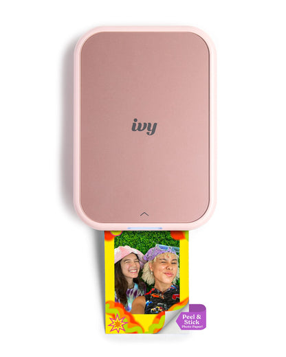 Canon Ivy 2 Mini Photo Printer (Blush Pink), Bluetooth Portable Smartphone Printer for iOS & Android, Bundle with 110 Zink Sticky-Back Photo Prints, LED Light Bar, Protective Case & USB Cable