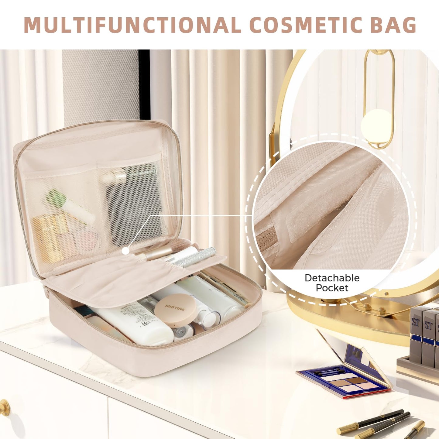 BAGAIL 8 Set Packing Cubes, Lightweight Travel Luggage Organizers with Shoe Bag, Toiletry Bag & Laundry Bag (Cream) - Available at All In One Marketplace Canada