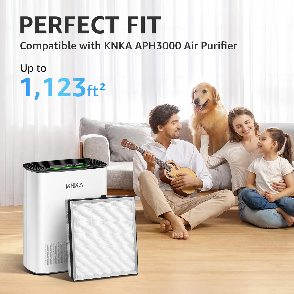 KNKA Genuine APH3000 Air Purifier Replacement Filter, 2 Pack (APH3000LX)
