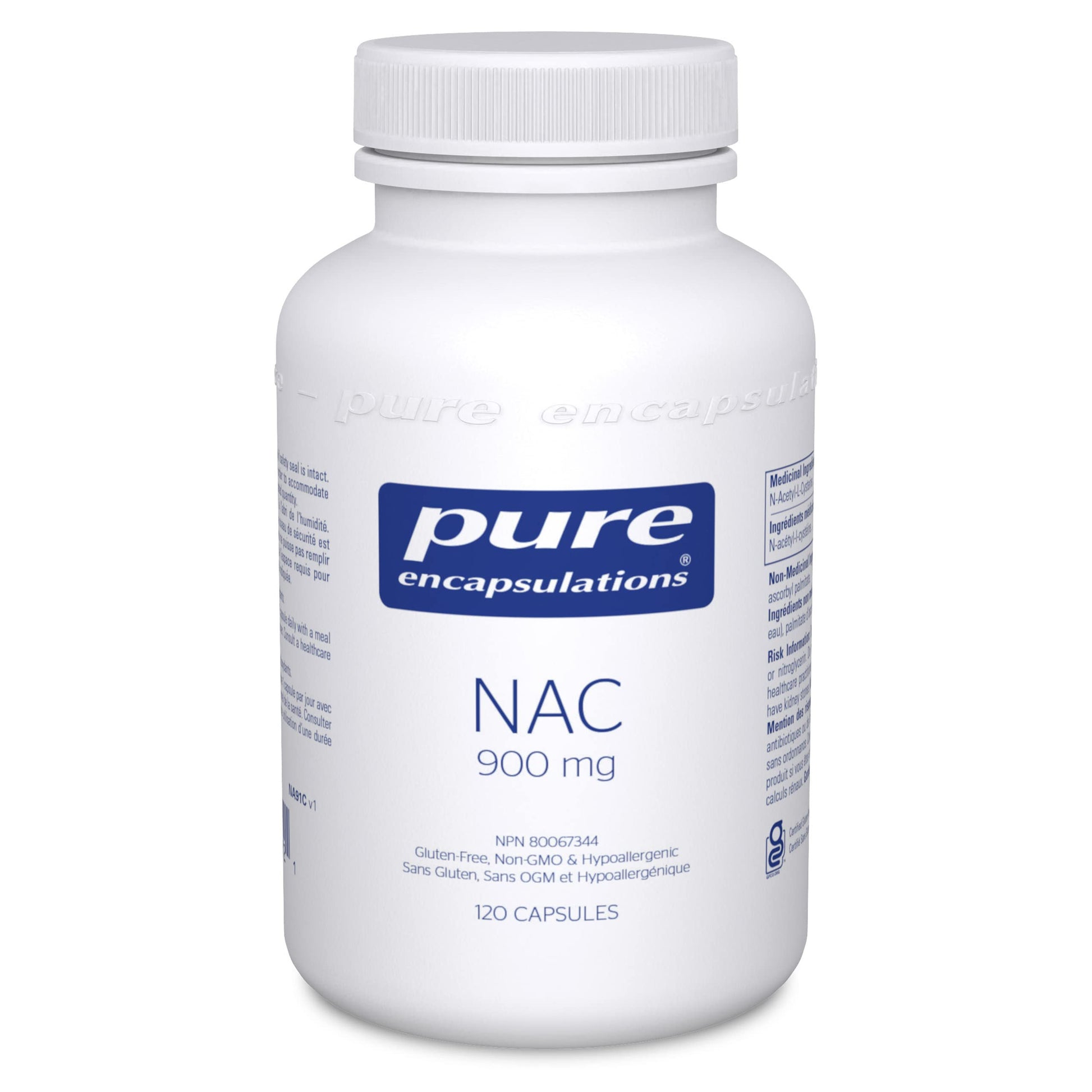 Pure Encapsulations NAC 900 mg - N-Acetyl Cysteine Amino Acid Supplement for Immune Support, Liver & Antioxidants* - 120 Capsules - Available at All In One Marketplace Canada
