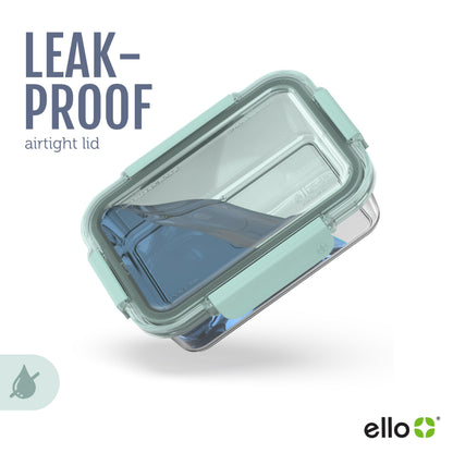 Ello 3.4 Cup 10Pc, 5 Pack Glass Meal Prep Sets Leak-Proof Glass Food Storage Containers with Airtight BPA-Free Plastic Lids, Dishwasher, Microwave, and Freezer Safe