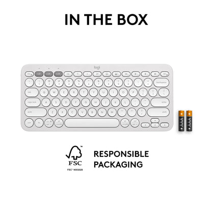 Logitech Pebble Keys 2 K380s Wireless Bluetooth Keyboard - Tonal White