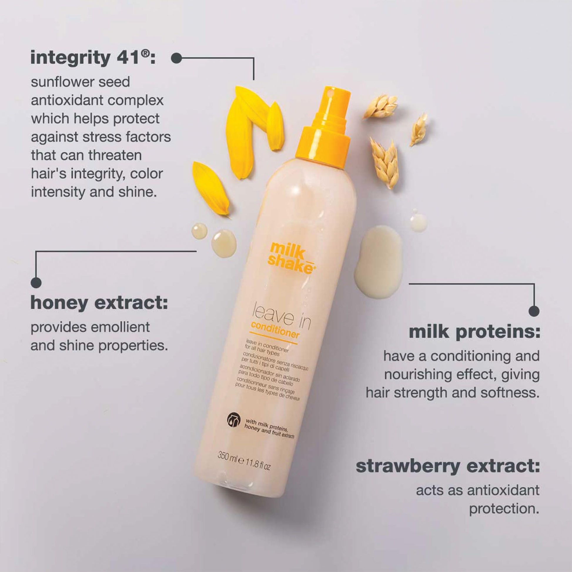milk_shake Leave-in Conditioner for All Hair Types | Softens, Detangles & Adds Shine with Milk Proteins & Honey | 11.8 Fl Oz (350 ml) - Available at All In One Marketplace Canada