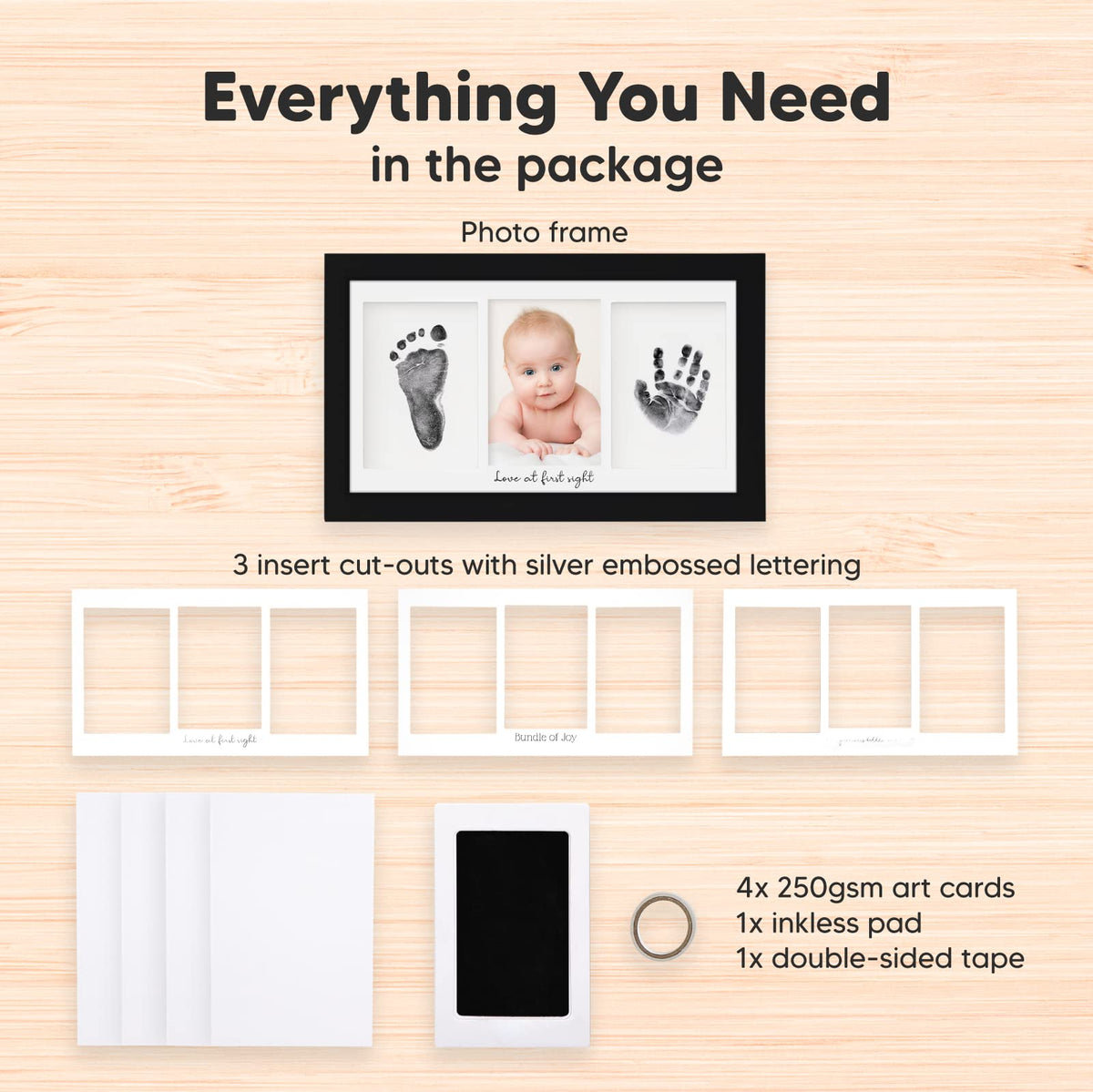 Inkless Hand and Footprint Kit, Boy Girl Newborn Keepsake (Onyx Black) 🍁 All In One Marketplace Canada