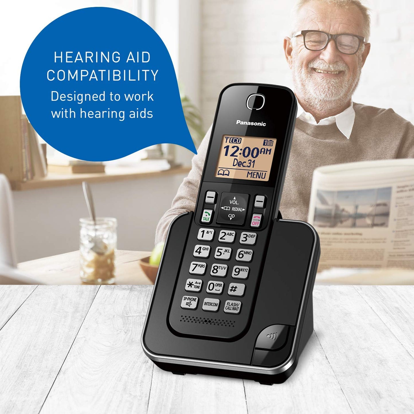 Panasonic DECT 6.0 Expandable Cordless Phone with Call Block - 3 Cordless Handsets - KX-TGC383CB (Black) 🍁 All In One Marketplace Canada
