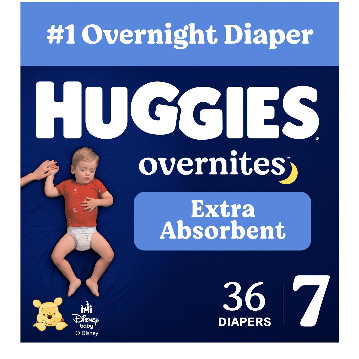 Huggies Overnites Size 7 Overnight Diapers (41+ lbs), 36 Ct