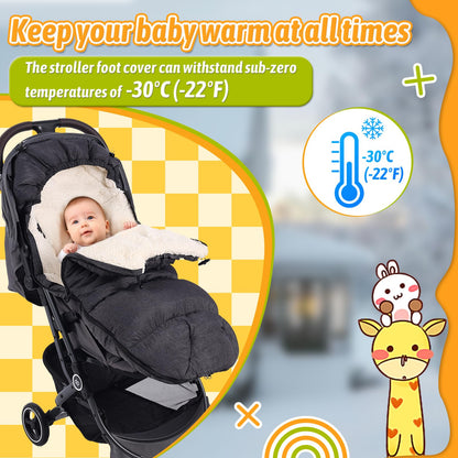 KERHAND Waterproof Winter Stroller Footmuff & Warm Bunting Bag 🍁 All In One Marketplace Canada