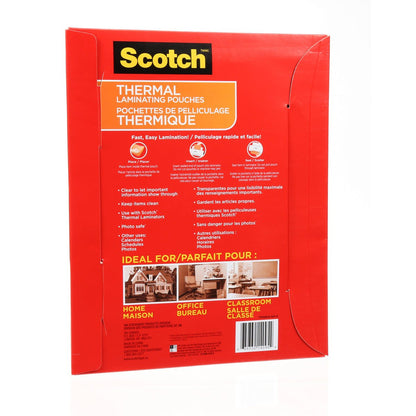 Scotch Thermal Laminating Pouches, 8.97 in x 11.45 in Laminating Sheets, 5-Mil Thick, 50 Pouches - Available at All In One Marketplace Canada