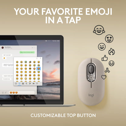 Logitech POP Mouse, Compact and Portable Wireless Bluetooth Mouse - Mist