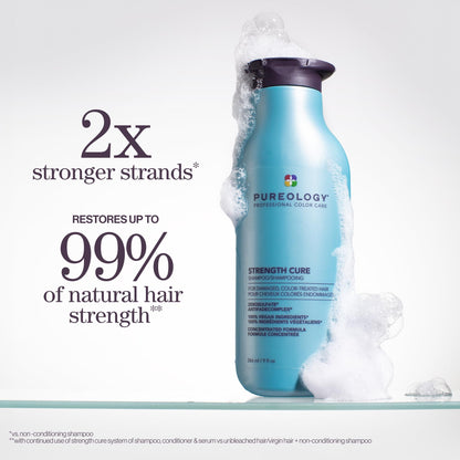 Pureology Strength Cure Shampoo, Strengthening & Repair for Damaged Color-Treated Hair, Plant-Based Protein, Vegan, Sulfate-Free - Available at All In One Marketplace Canada