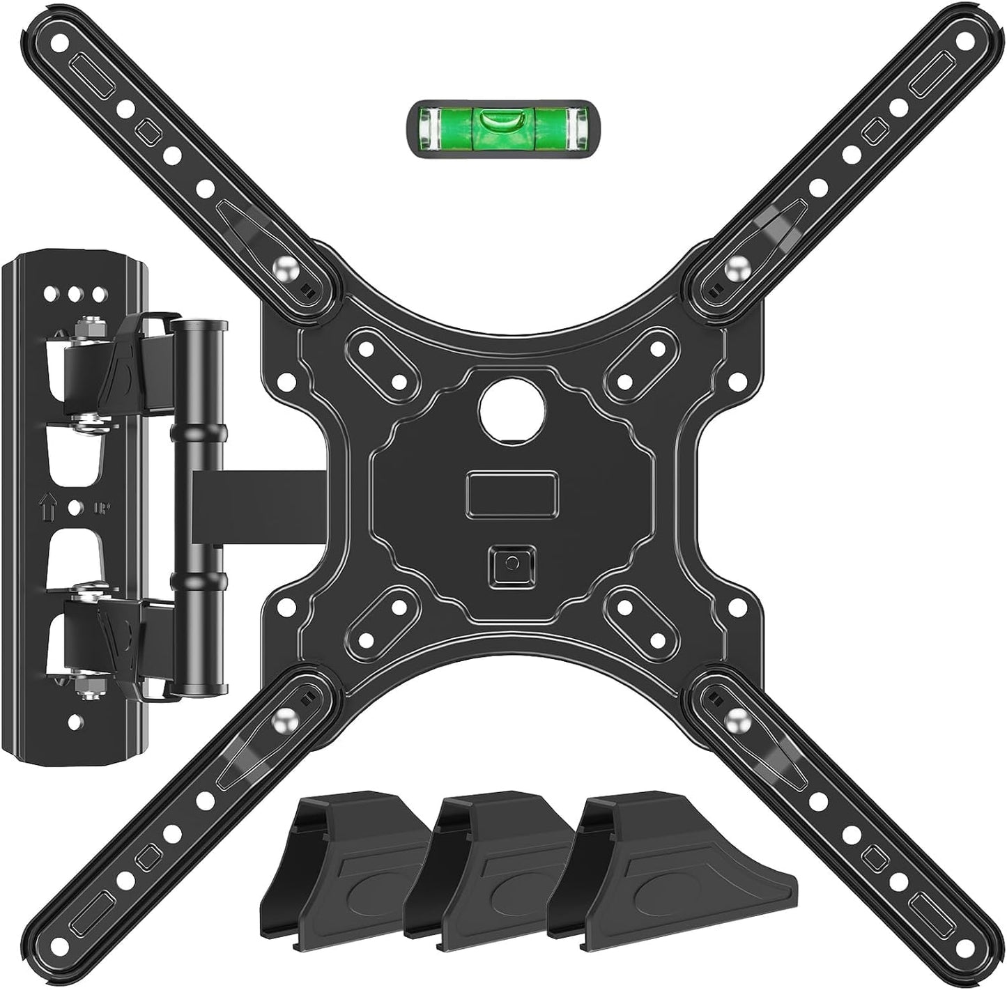 MOUNTUP TV Wall Mounts for Most 26-60 Inches TVs, Full Motion TV Bracket with Swivel and Extension, Articulating Arms, Tilt, Leveling, Single Stud Design, Max VESA 400x400mm up to 77lbs, MU0009