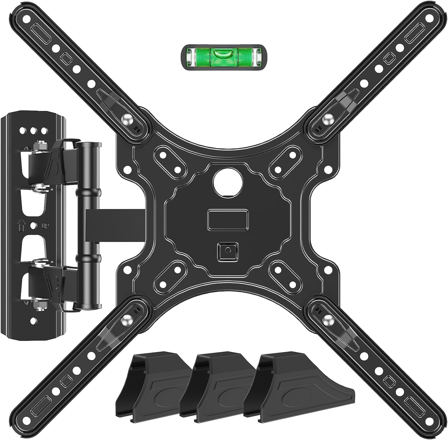 MOUNTUP TV Wall Mounts for Most 26-60 Inches TVs, Full Motion TV Bracket with Swivel and Extension, Articulating Arms, Tilt, Leveling, Single Stud Design, Max VESA 400x400mm up to 77lbs, MU0009
