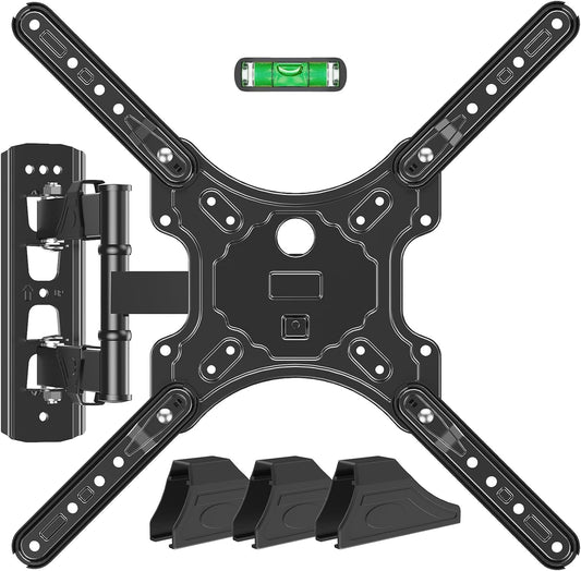 MOUNTUP TV Wall Mounts for Most 26-60 Inches TVs, Full Motion TV Bracket with Swivel and Extension, Articulating Arms, Tilt, Leveling, Single Stud Design, Max VESA 400x400mm up to 77lbs, MU0009