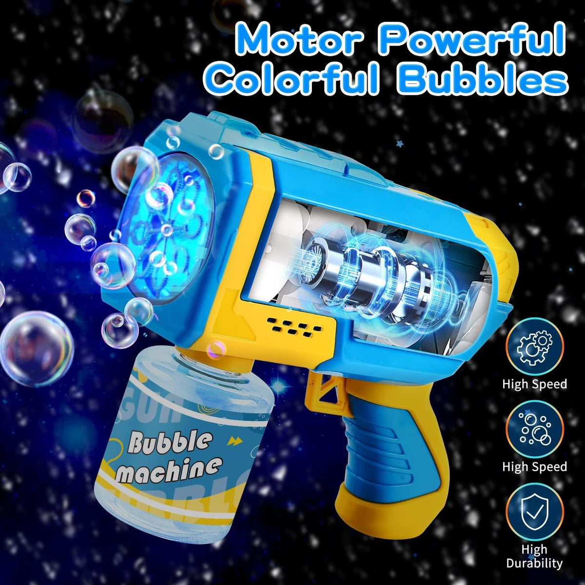EagleStone 2 Pack Bubble Guns with 4 Bottles Solution, Automatic Light Up 🍁 All In One Marketplace Canada