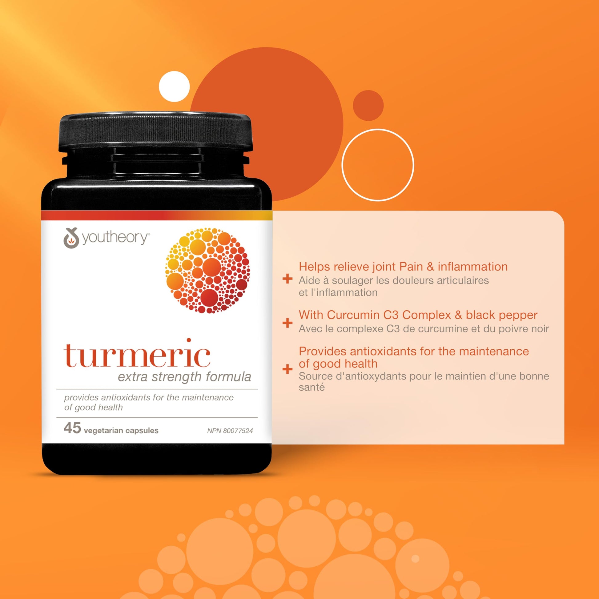 Youtheory Turmeric Curcumin with Black Pepper, Powerful Antioxidant Properties to Help Relieve Joint Inflammation, 45 Capsules Youtheory